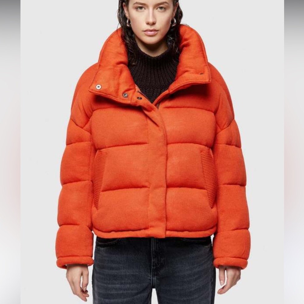 OOFWEAR Padded Jersey Fabric Short Jacket Orange